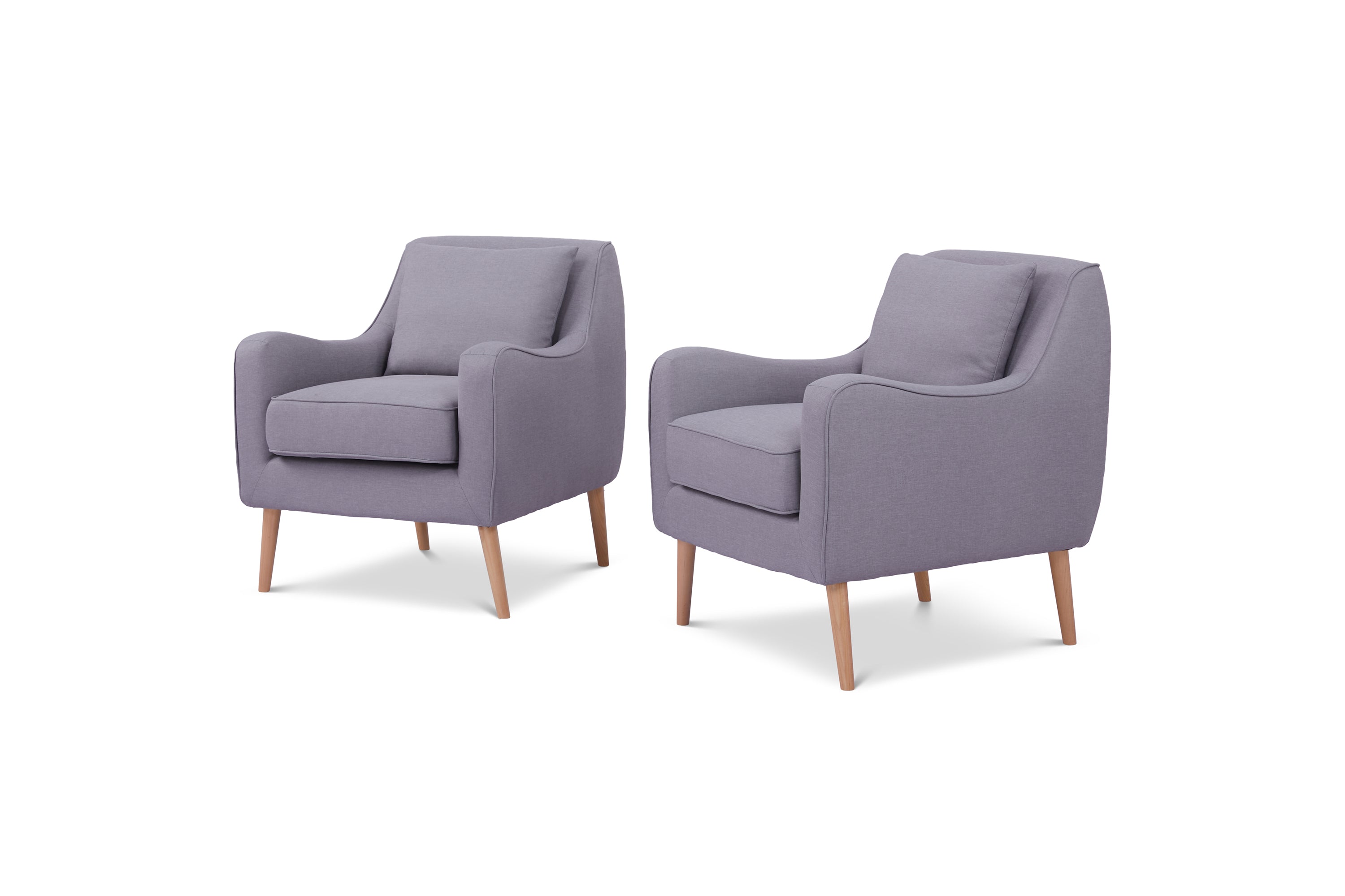 Set of 2 Light Grey Accent Chairs