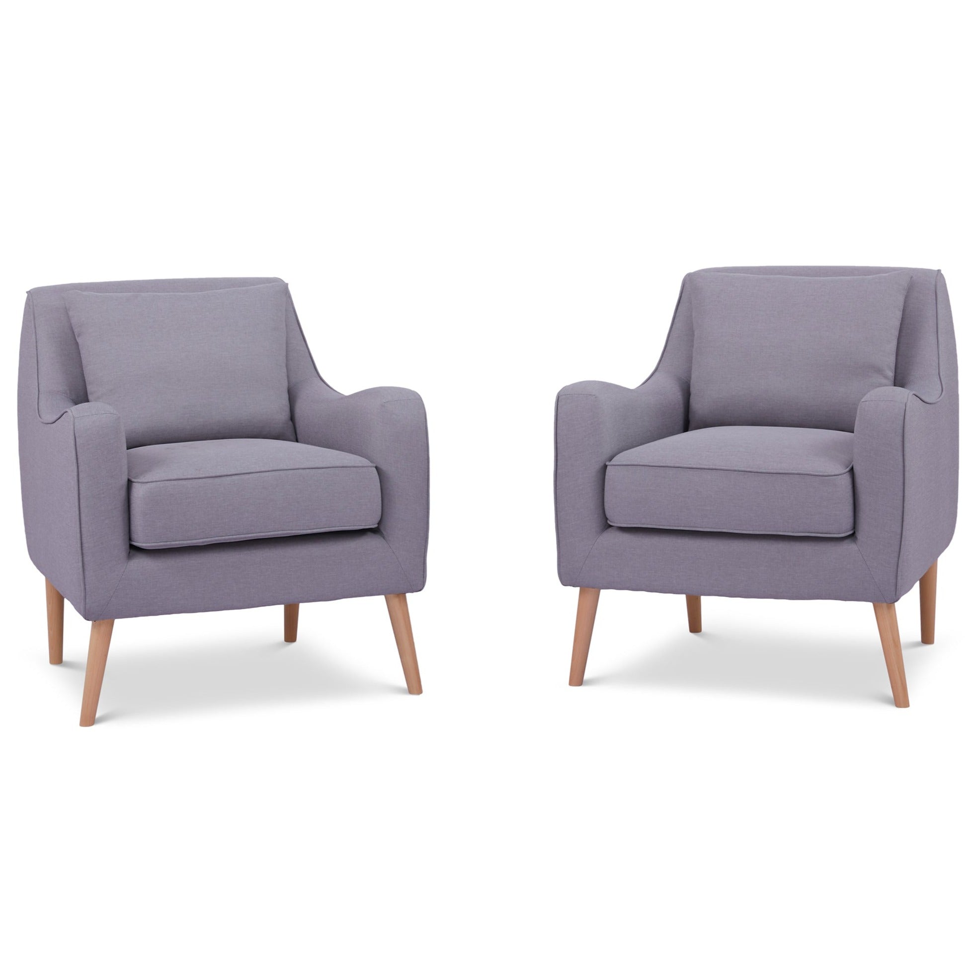 Set of 2 Light Grey Accent Chairs