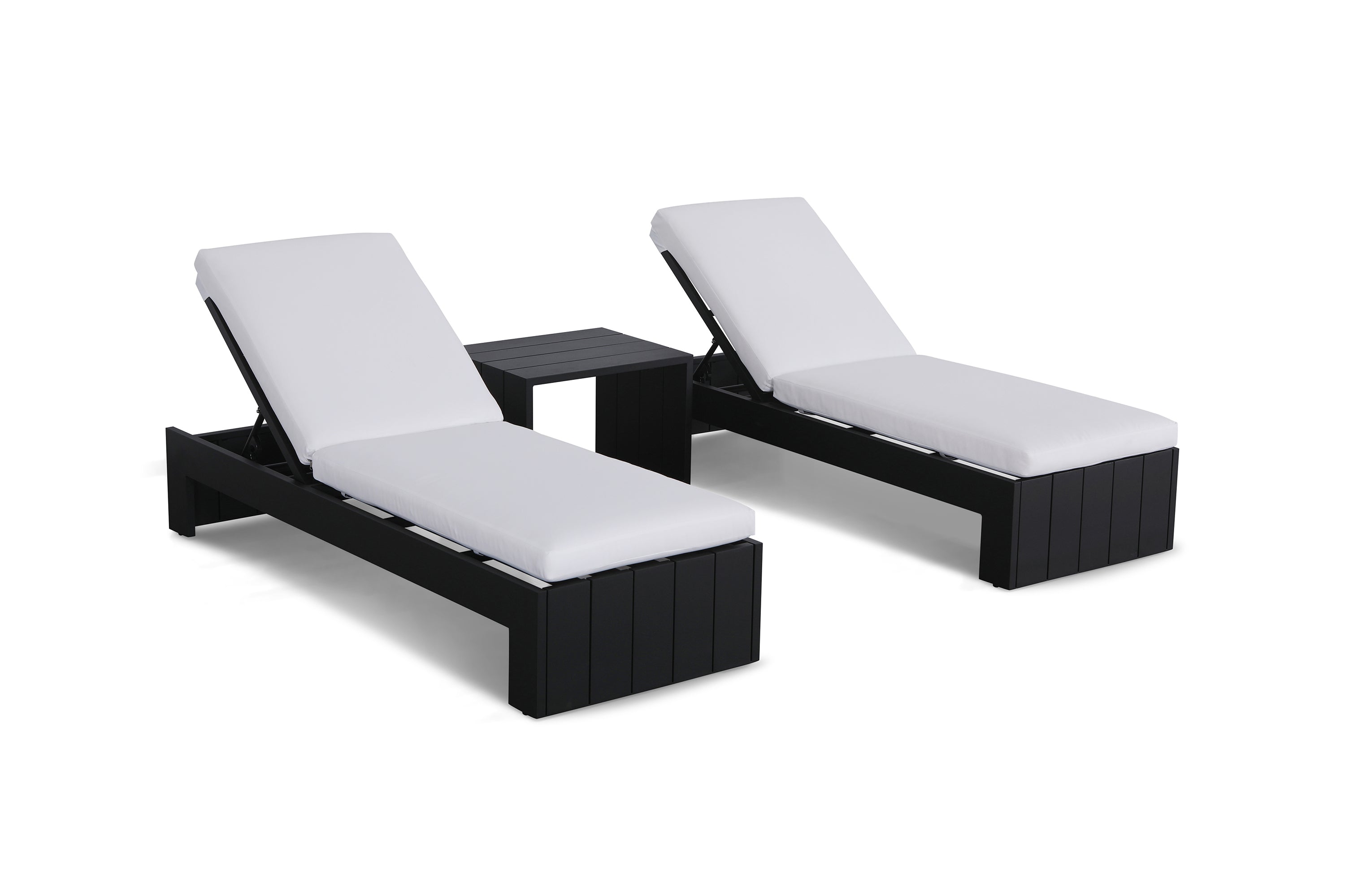 Monroe 3 Piece Set of Chaise Lounges with End Table