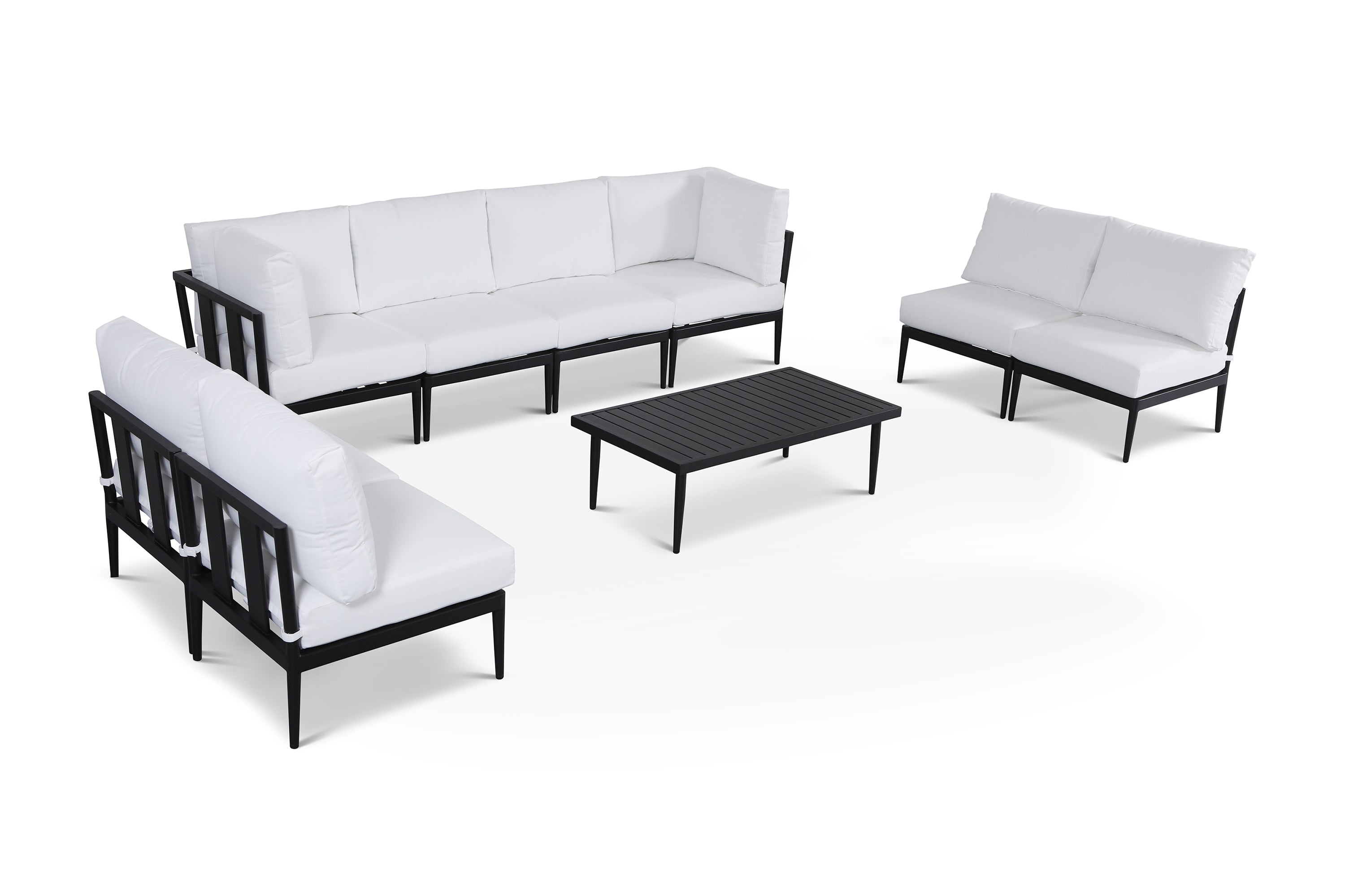 Parker Ivory 9 Piece Outdoor Modular Sofa Set