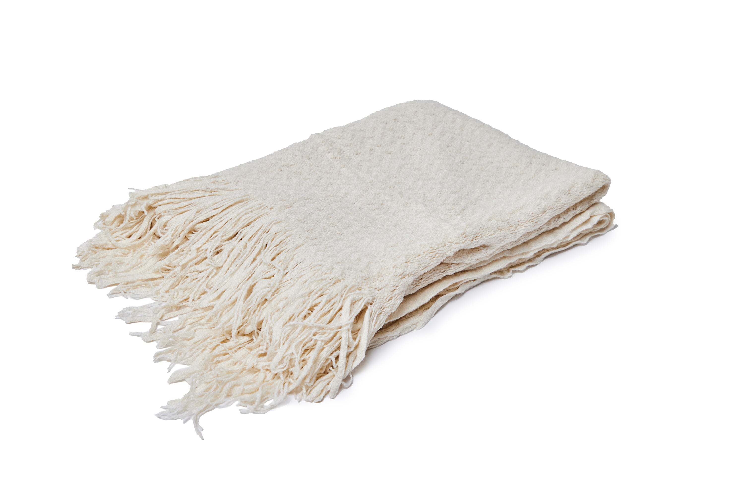 Galveston Knitted Throw Blanket - Cream