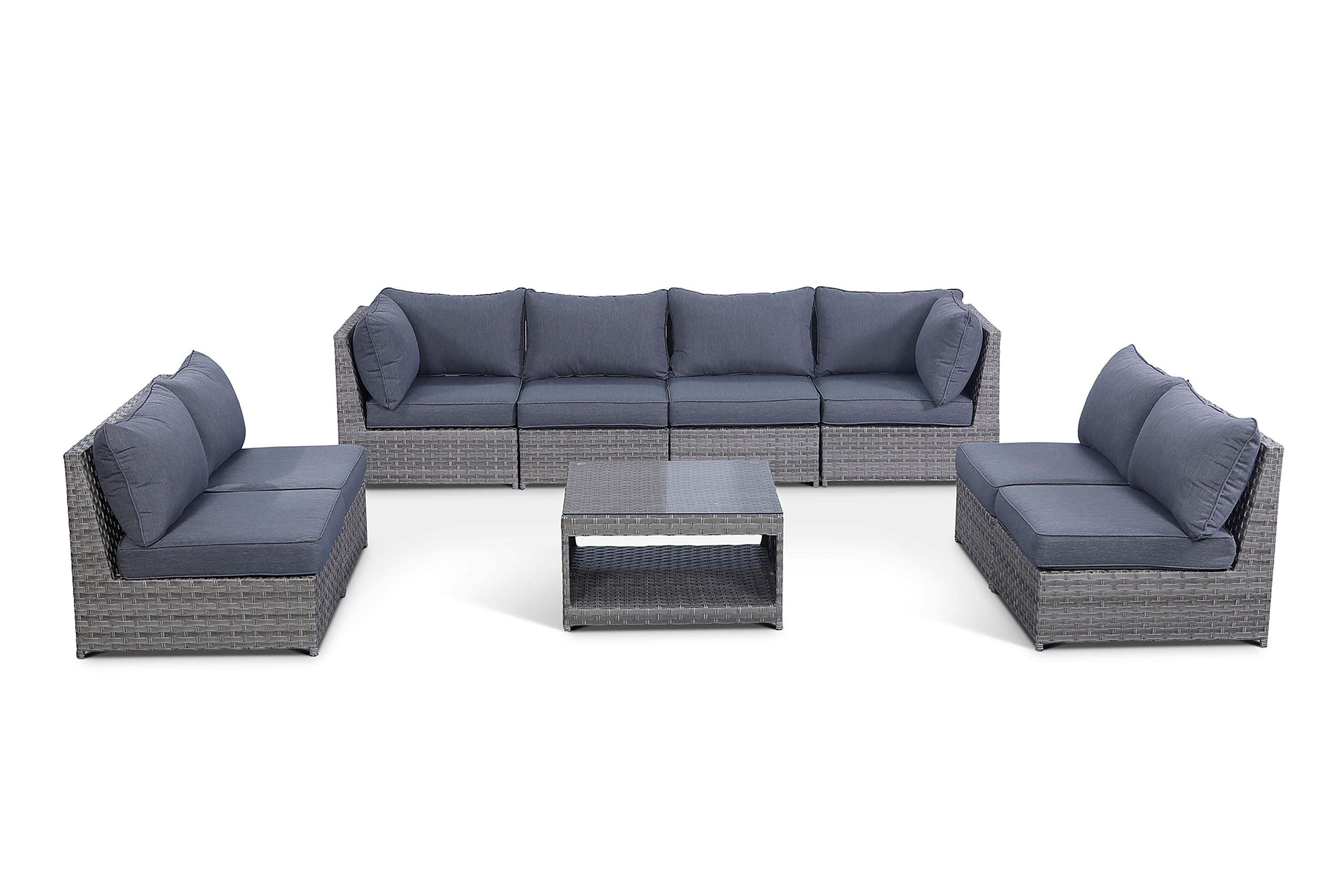 Kensington Grey 9 Piece Outdoor Modular Sofa Set