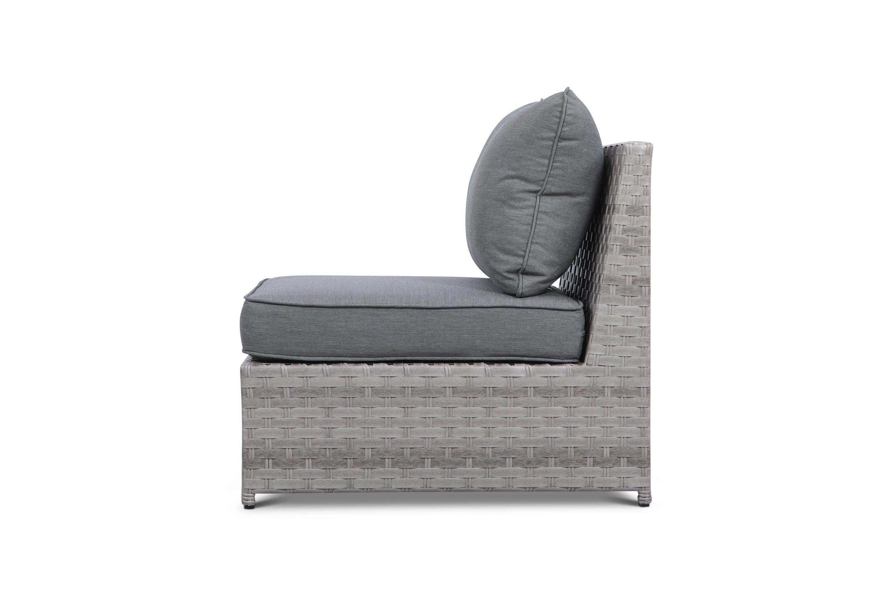 Kensington Grey Outdoor Wicker Armless Chair