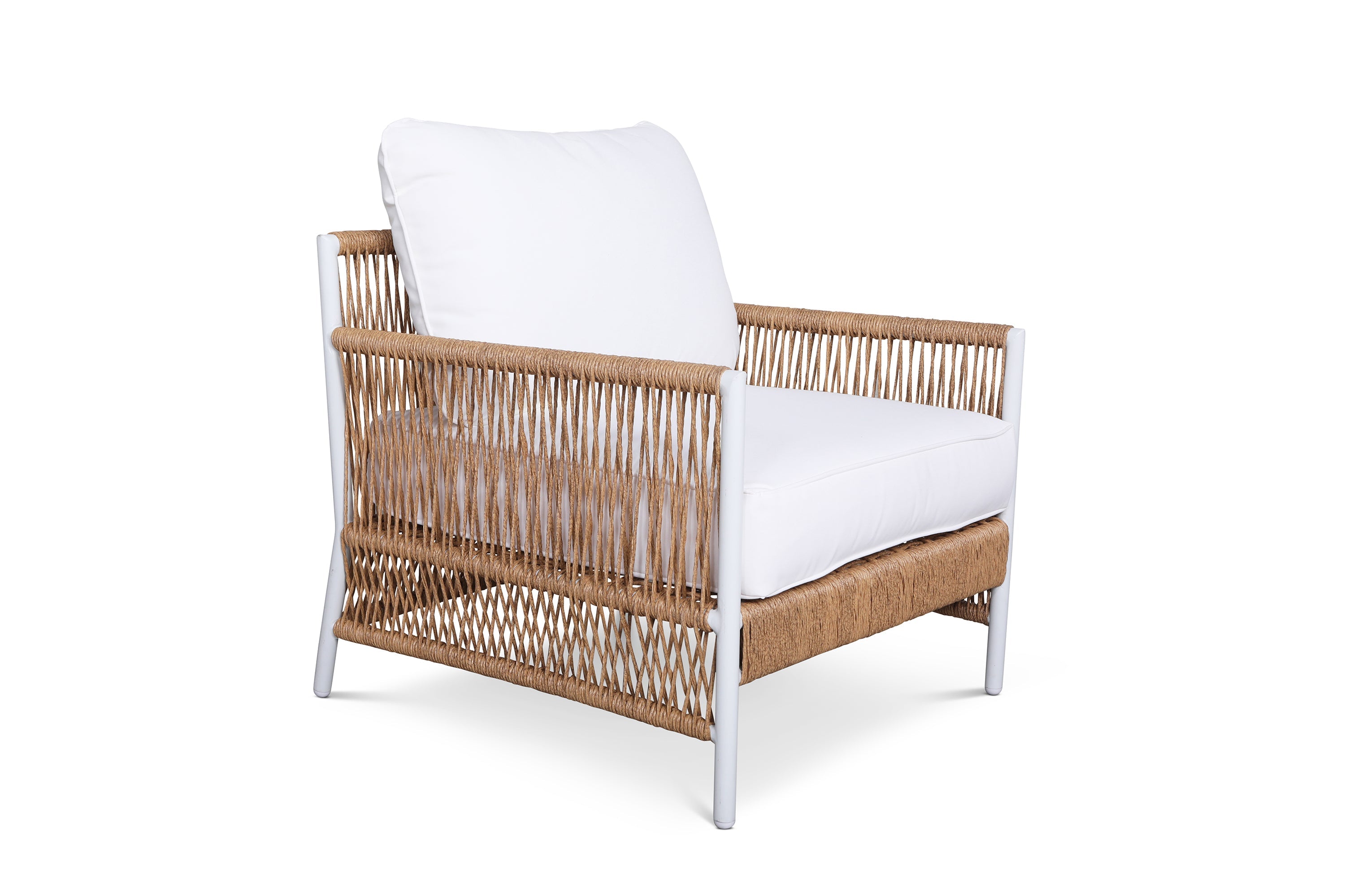 Olivia Ivory Roped Wicker Club Chair