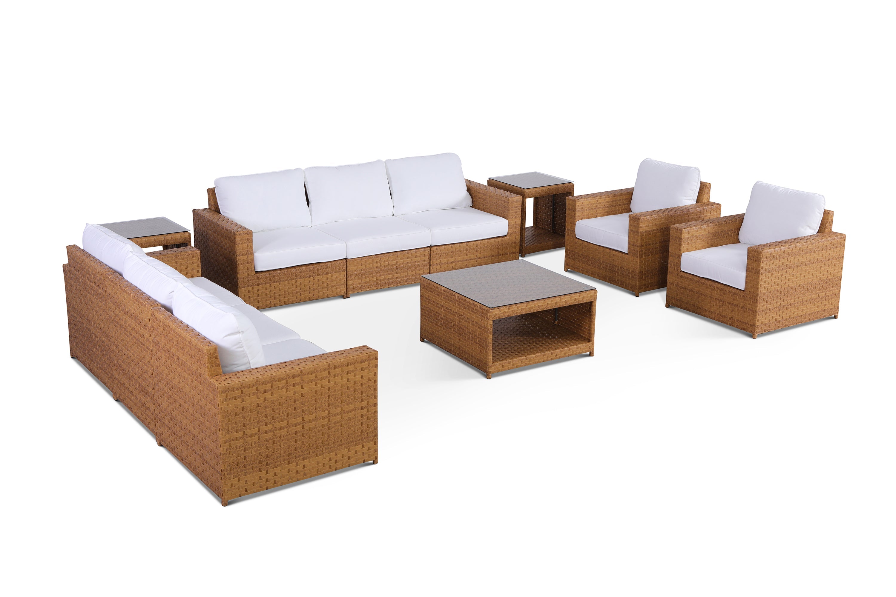 Seabrook 11 Piece Outdoor Conversational Sofa Set with End Tables