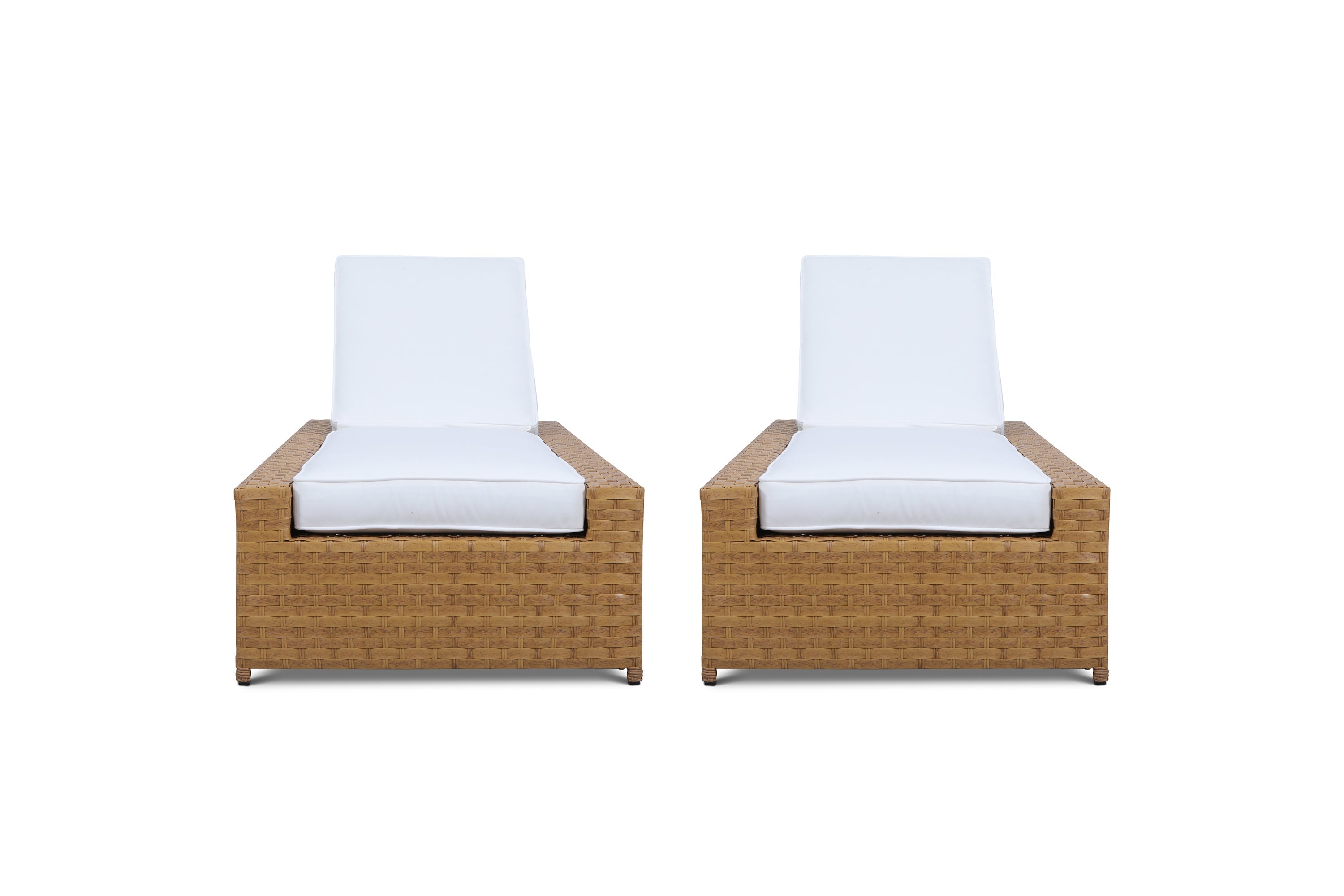 Seabrook 2 Piece Set of Outdoor Wicker Chaise Lounges