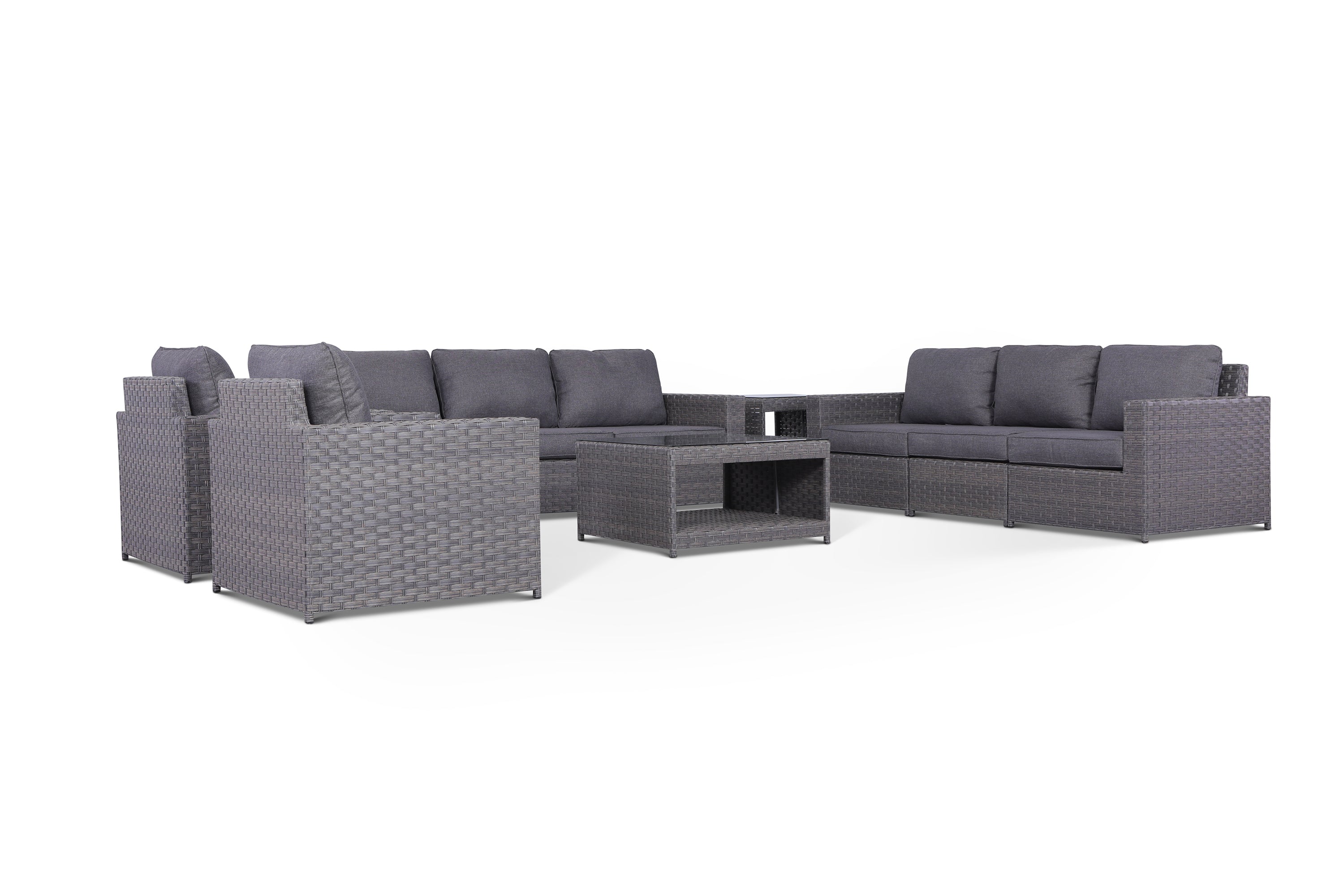 Cromwell 11 Piece Outdoor Conversational Sofa Set with End Tables