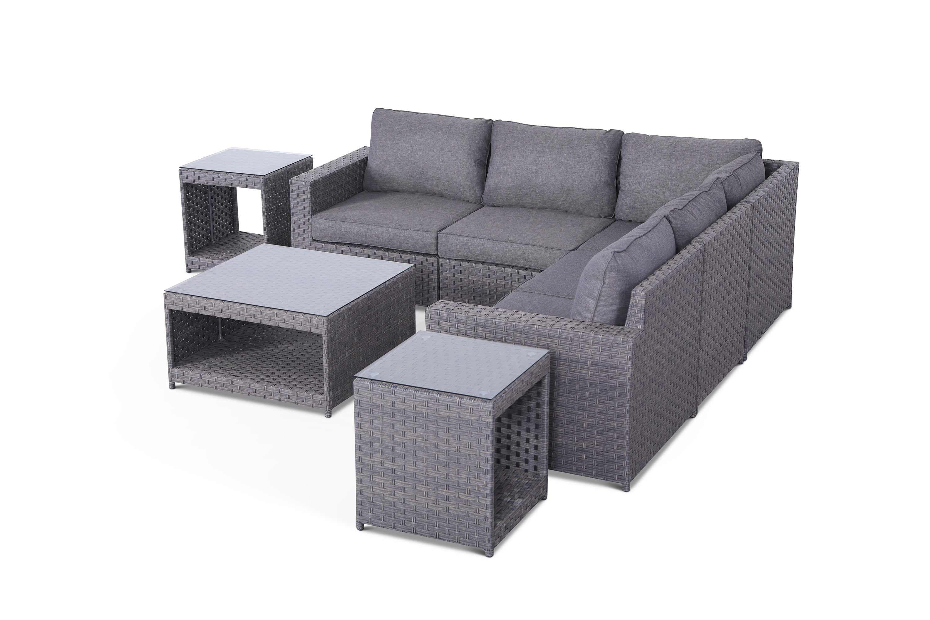 Cromwell 8 Piece Outdoor Sectional Set with End Tables