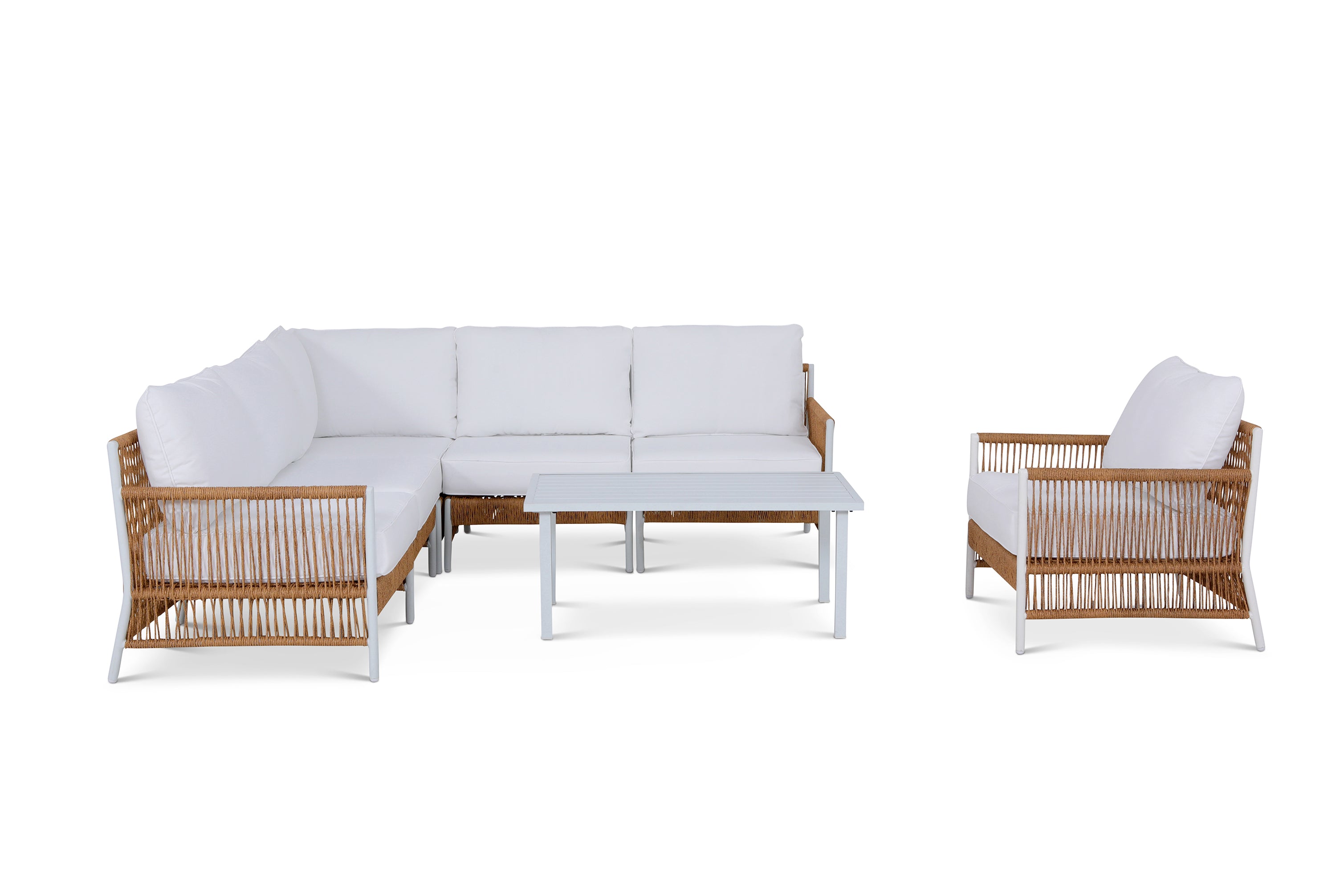 Olivia Ivory 7 Piece Outdoor Sectional Set
