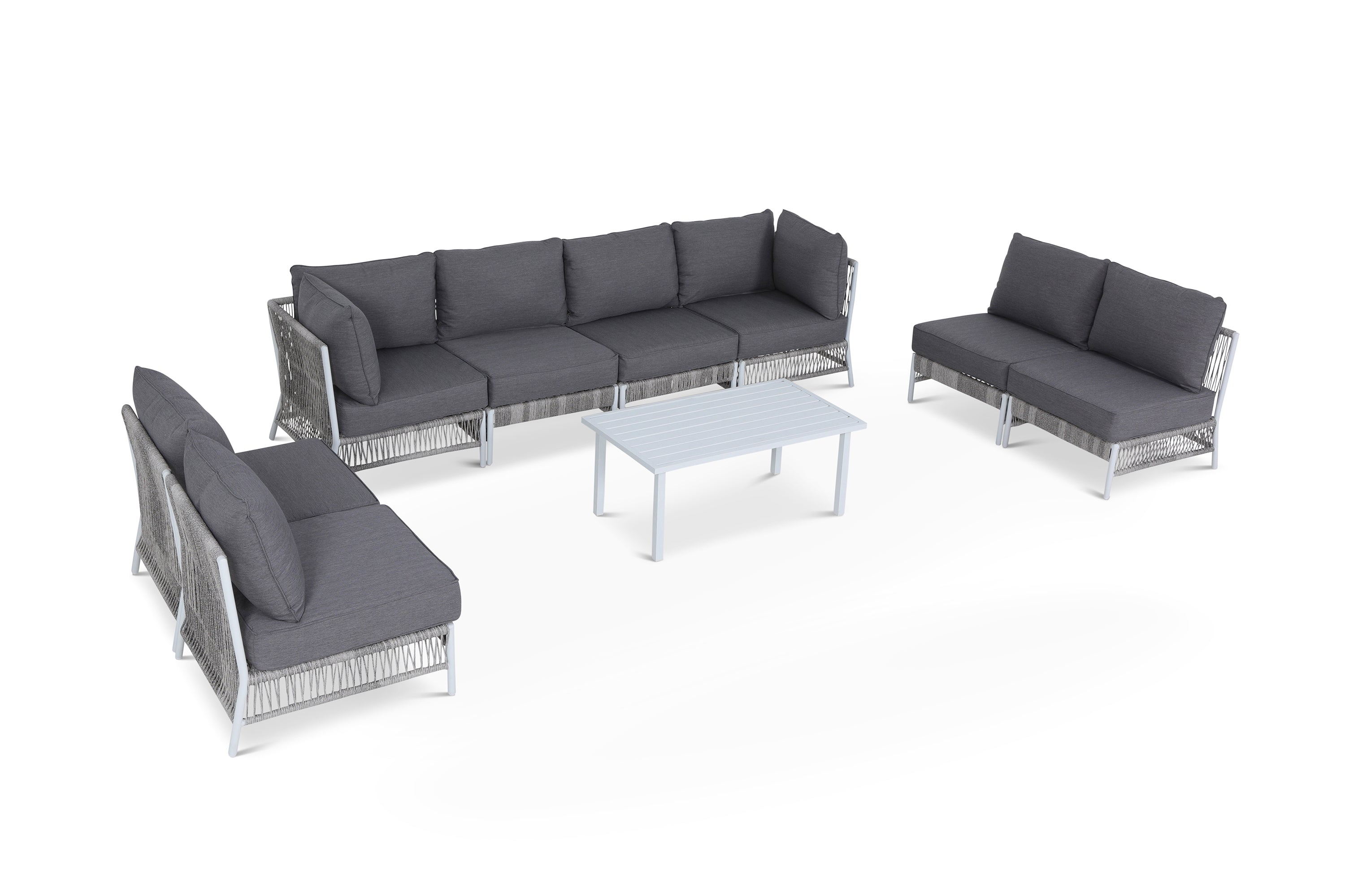 Olivia Grey 9 Piece Outdoor Modular Sofa Set
