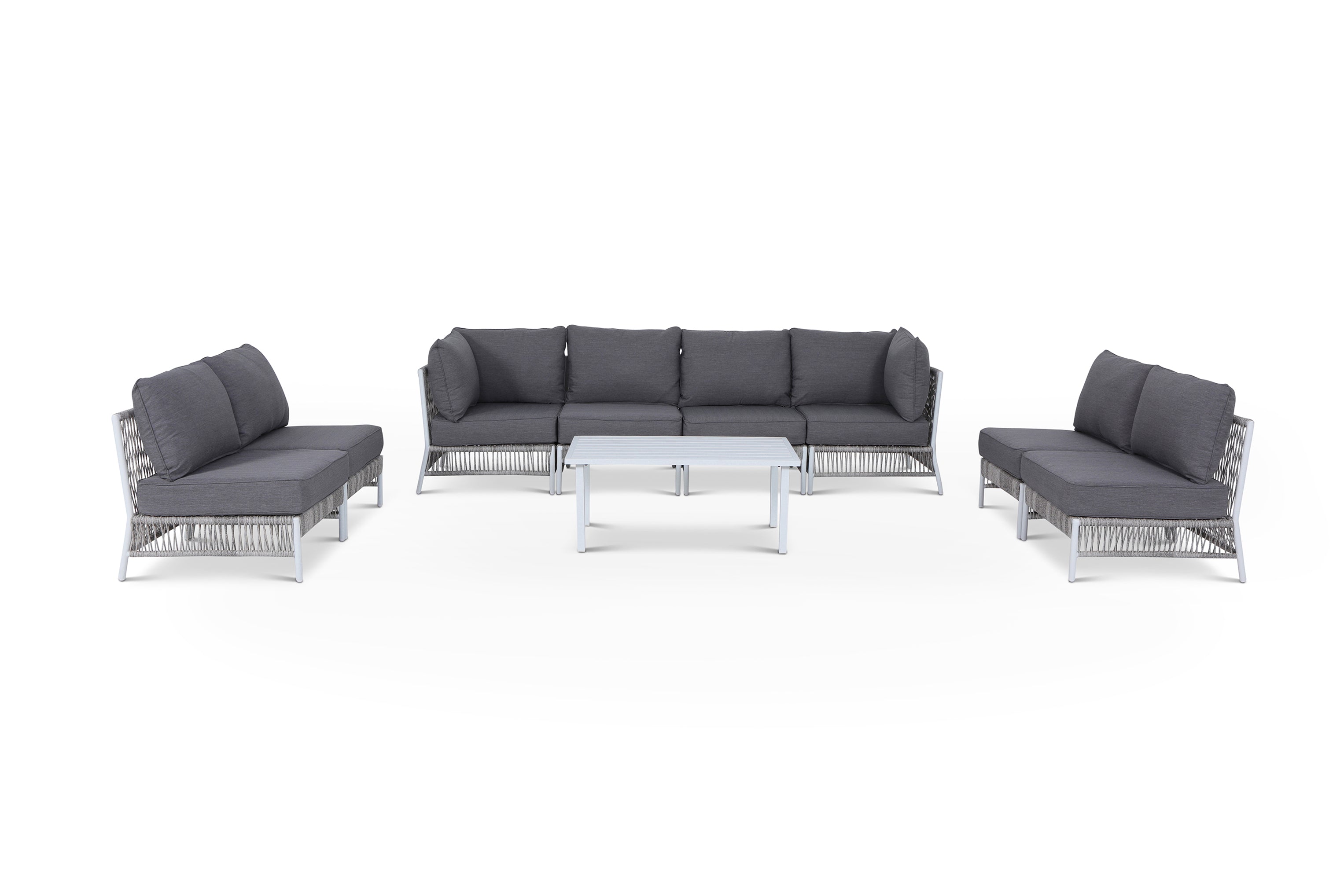 Olivia Grey 9 Piece Outdoor Modular Sofa Set