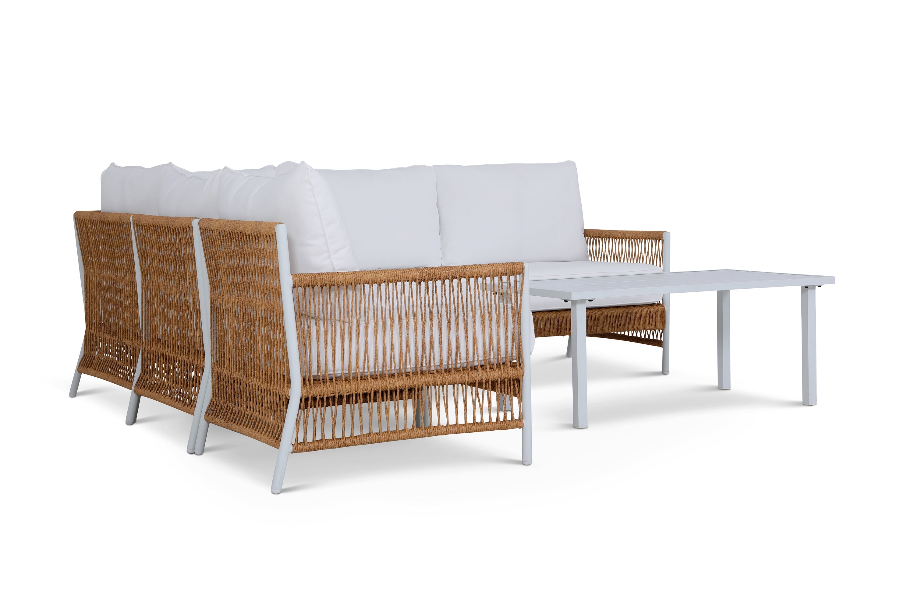 Olivia Ivory 6 Piece Outdoor Sectional Set