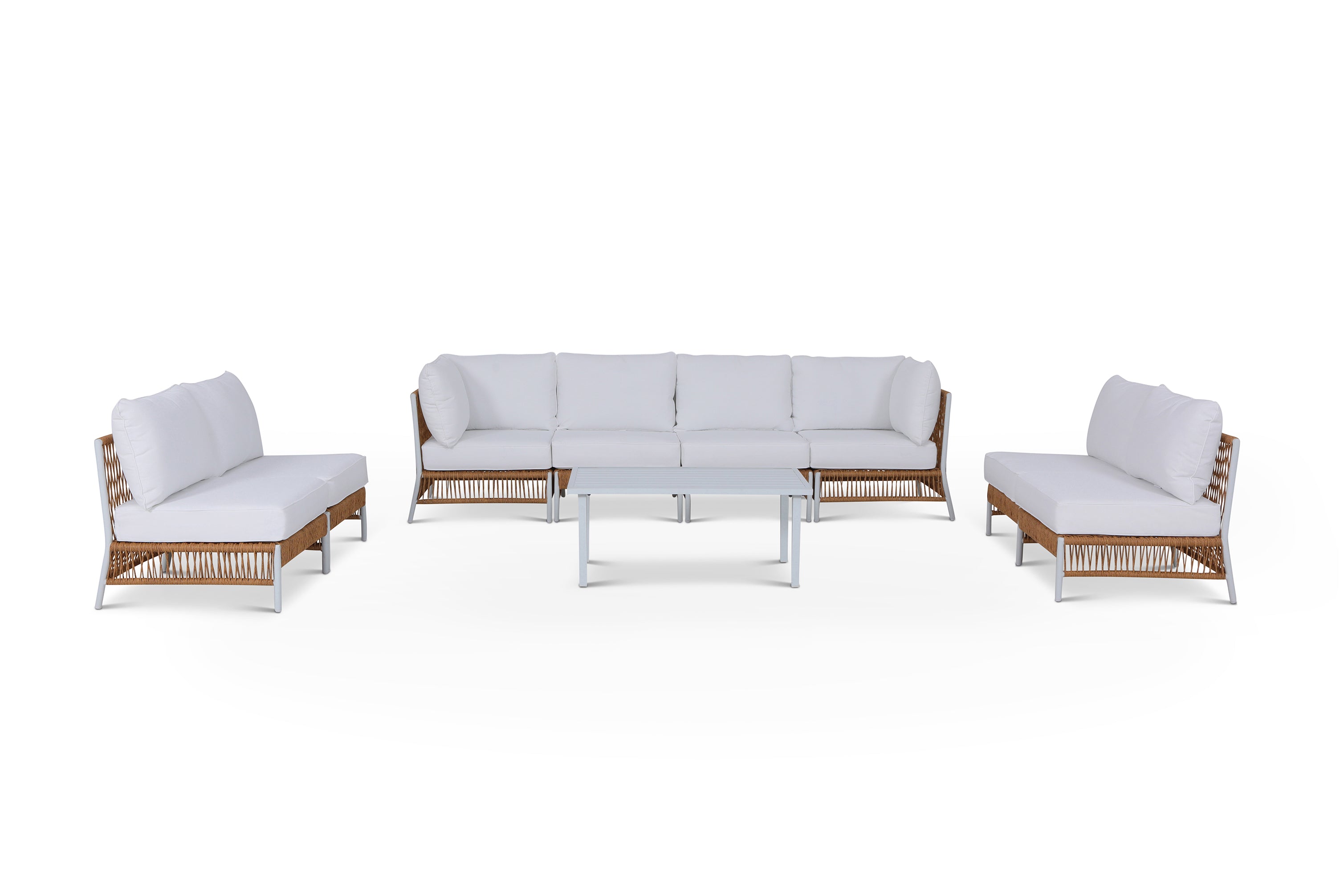 Olivia Ivory 9 Piece Outdoor Modular Sofa Set
