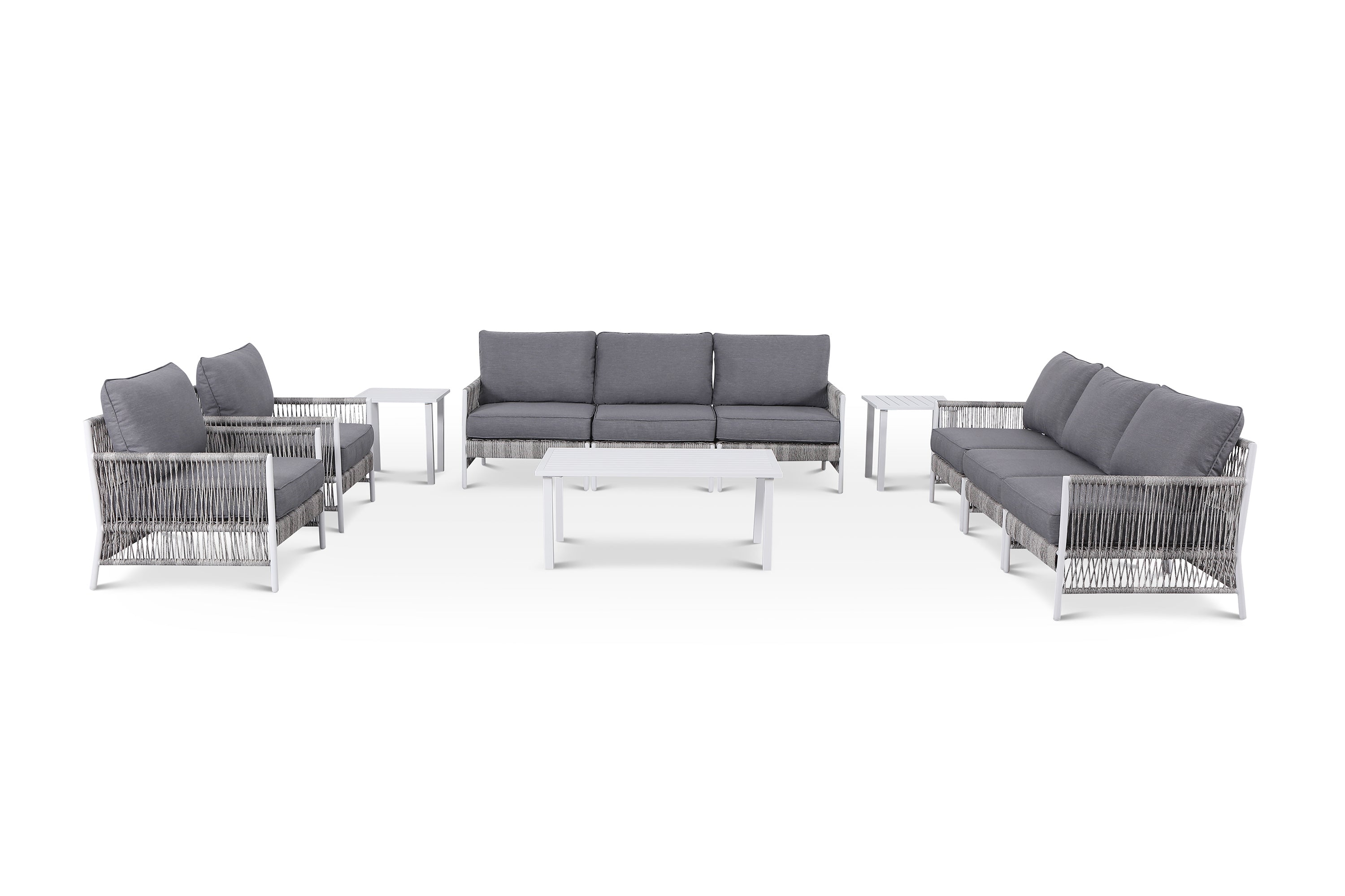 Olivia Grey 11 Piece Sofa Set with End Tables