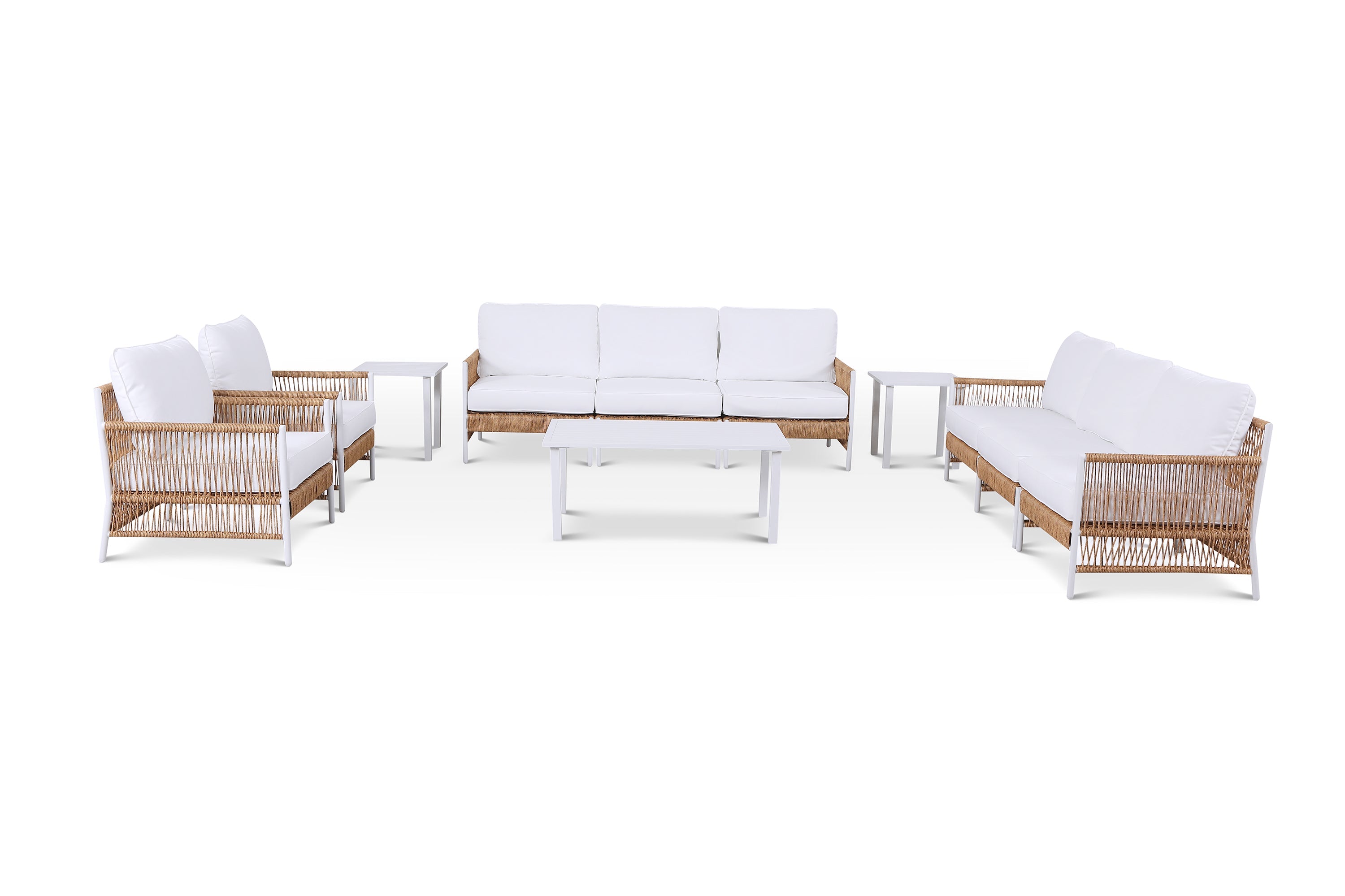 Olivia Ivory 11 Piece Sofa Set with End Tables