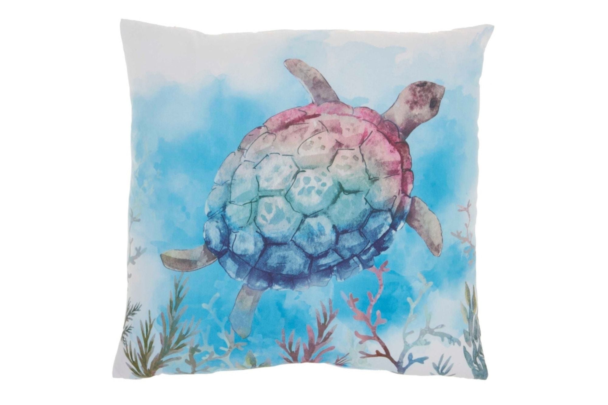 Watercolor Turtle 18x18 Throw Pillow