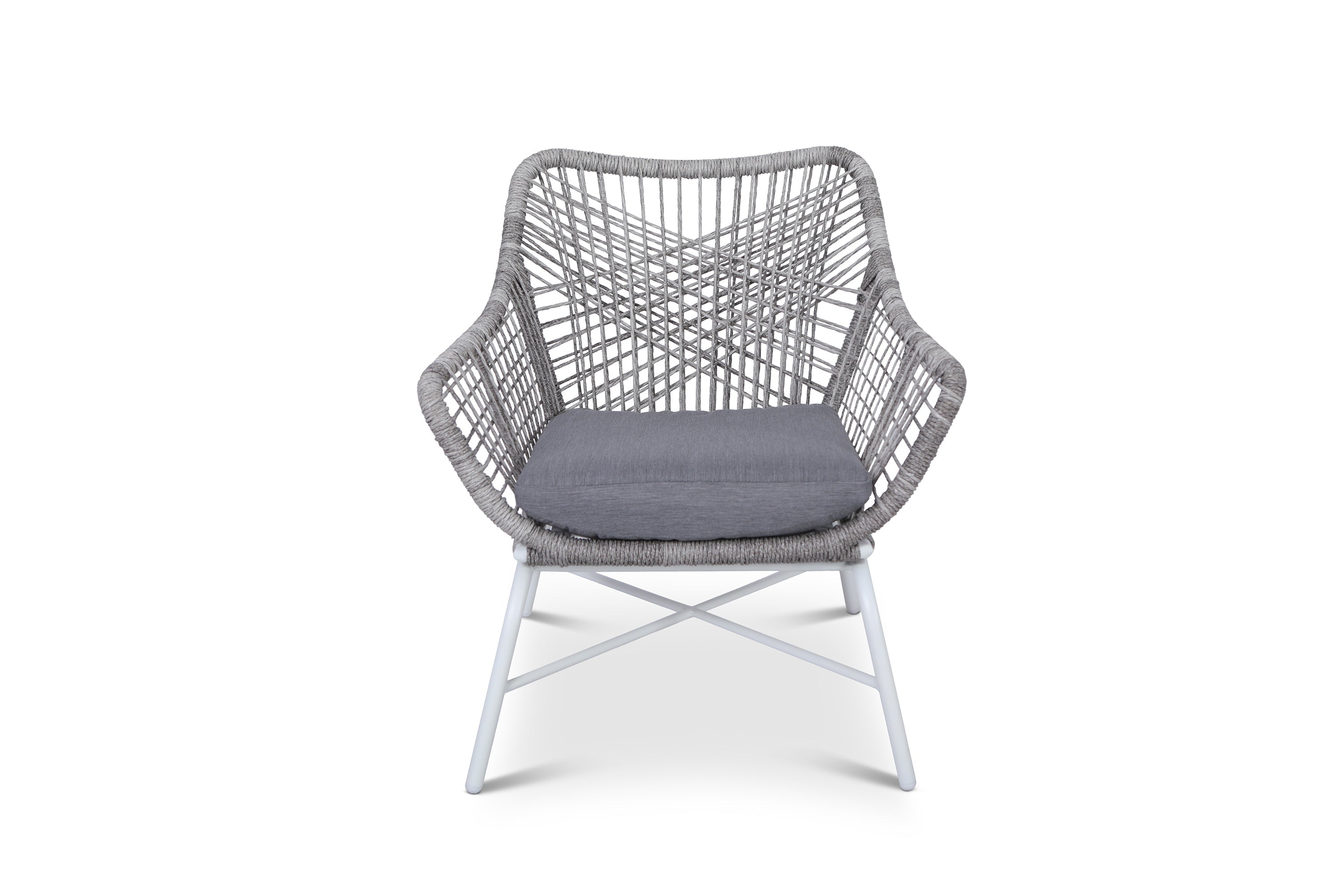 Rowan Grey Roped Wicker Bistro Chair