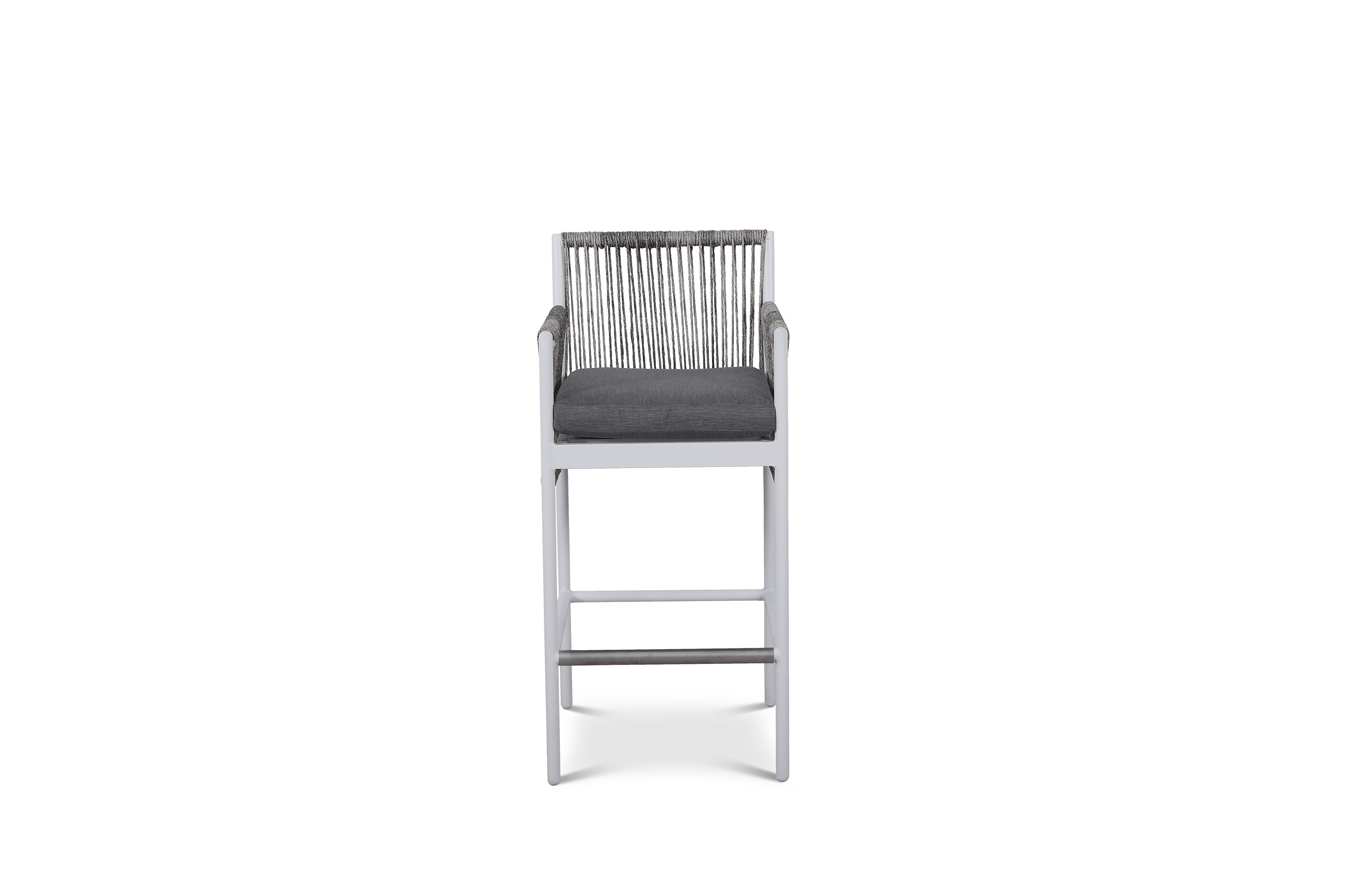 Olivia Grey Roped Wicker Bar Chair